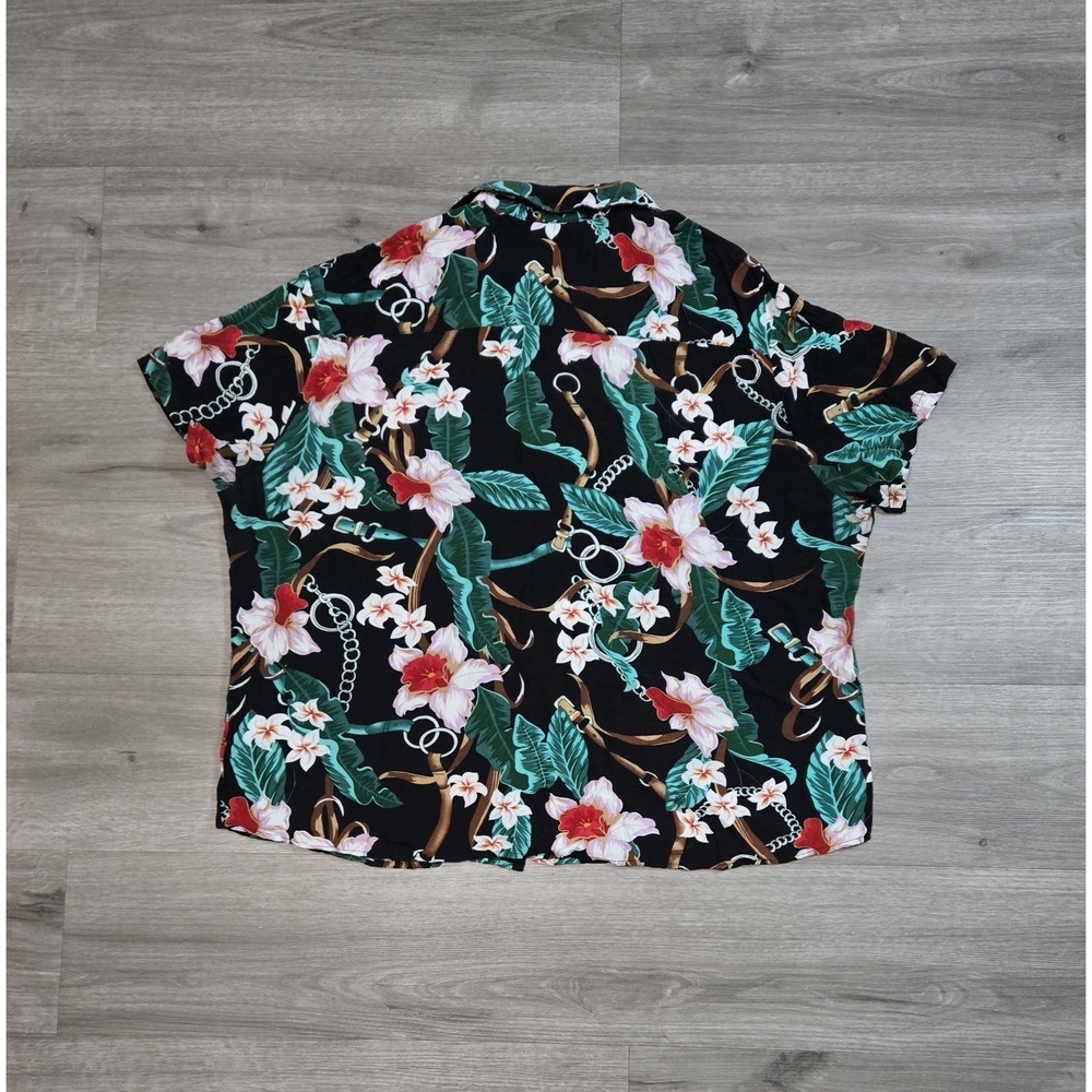 Coofandy Mens Short Sleeve Button Up Hawaiian Shirt Size 3XL Black - Picture 2 of 10